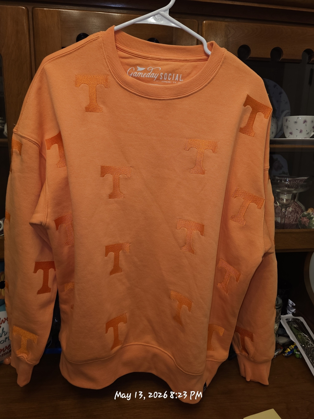 Gameday Social Tennessee Volunteers Sherbert Lantern Crew Pullover Sweatshirt!